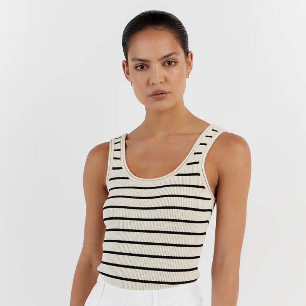 Dissh BILLIE BUTTER STRIPE KNIT TANK - Size M - NWT